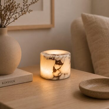 Kopervik Handmade Natural Marble Table Lamp