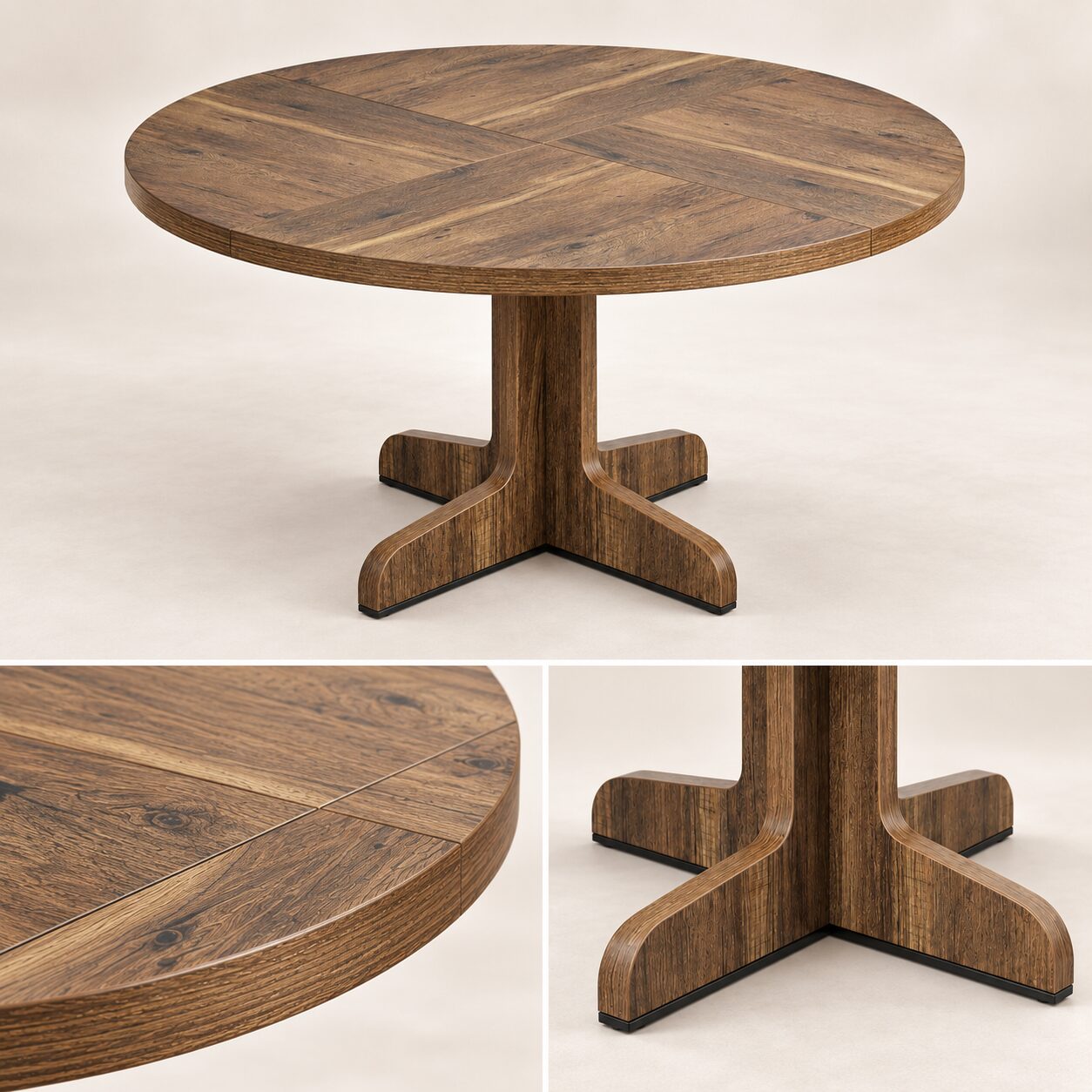 Farum Round Dining Table – Warm Walnut Finish - Image 4